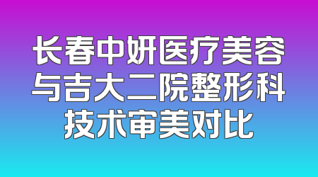 长春中妍医疗美容与吉大二院整形科技术审美对比