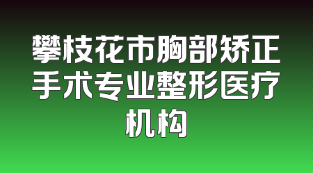 攀枝花市胸部矫正手术专业整形医疗机构