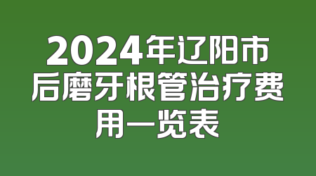 2024年辽阳市后磨牙根管治疗费用一览表