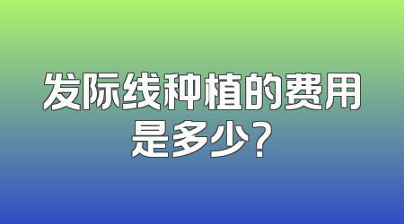 发际线种植的费用是多少？