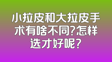 小拉皮和大拉皮手术有啥不同？怎样选才好呢？