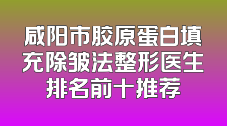咸阳市胶原蛋白填充除皱法整形医生排名前十推荐