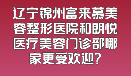 辽宁锦州富来慕美容整形医院和朗悦医疗美容门诊部哪家更受欢迎？