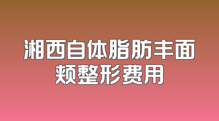 湘西自体脂肪丰面颊整形费用