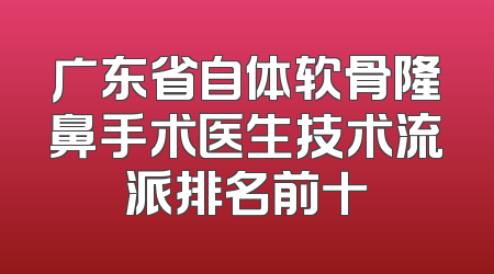 广东省自体软骨隆鼻手术医生技术流派排名前十