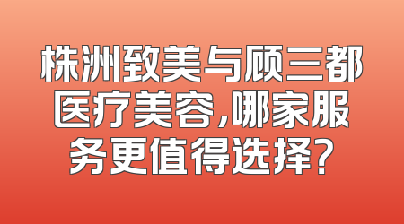 株洲致美与顾三都医疗美容，哪家服务更值得选择？