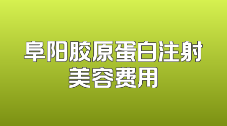 阜阳胶原蛋白注射美容费用