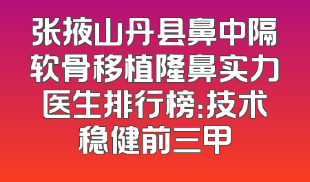 张掖山丹县鼻中隔软骨移植隆鼻实力医生排行榜：技术稳健前三甲