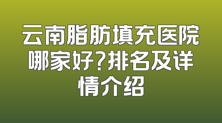云南脂肪填充医院哪家好？排名及详情介绍