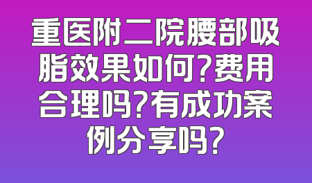 重医附二院腰部吸脂效果如何？费用合理吗？有成功案例分享吗？