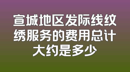 宣城地区发际线纹绣服务的费用总计大约是多少
