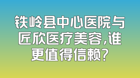 铁岭县中心医院与匠欣医疗美容，谁更值得信赖？