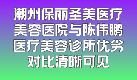 潮州保丽圣美医疗美容医院与陈伟鹏医疗美容诊所优劣对比清晰可见