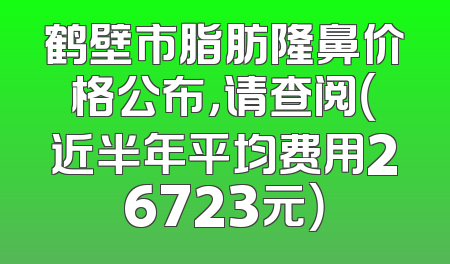 鹤壁市脂肪隆鼻价格公布，请查阅（近半年平均费用26723元）
