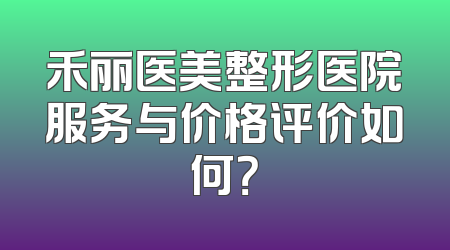 禾丽医美整形医院服务与价格评价如何？