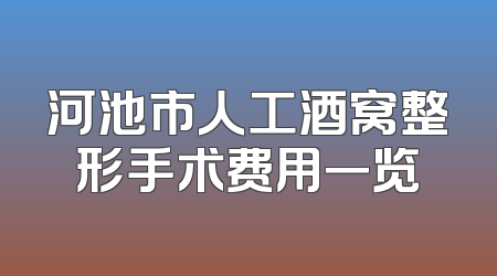 河池市人工酒窝整形手术费用一览