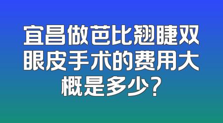 宜昌做芭比翘睫双眼皮手术的费用大概是多少？