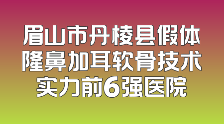 眉山市丹棱县假体隆鼻加耳软骨技术实力前6强医院