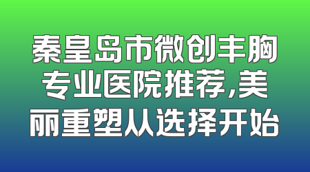 秦皇岛市微创丰胸专业医院推荐，美丽重塑从选择开始