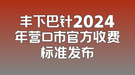 丰下巴针2024年营口市官方收费标准发布