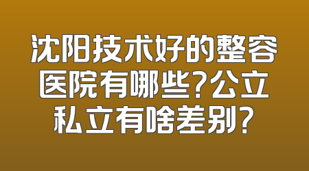 沈阳技术好的整容医院有哪些？公立私立有啥差别？