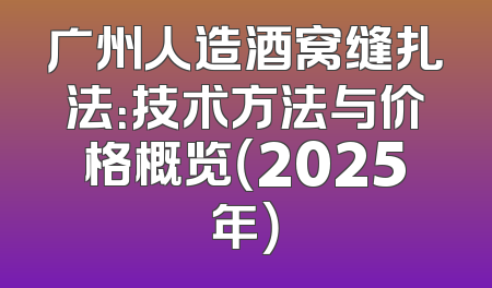 广州人造酒窝缝扎法：技术方法与价格概览（2025年）