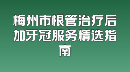 梅州市根管治疗后加牙冠服务精选指南