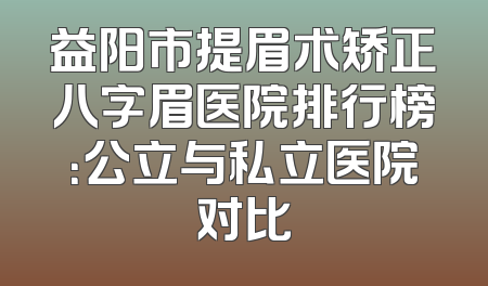 益阳市提眉术矫正八字眉医院排行榜：公立与私立医院对比