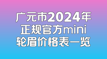 广元市2024年正规官方mini轮眉价格表一览