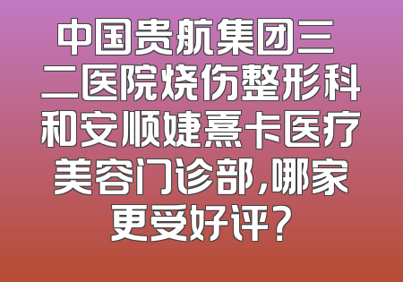中国贵航集团三〇二医院烧伤整形科和安顺婕熹卡医疗美容门诊部，哪家更受好评？