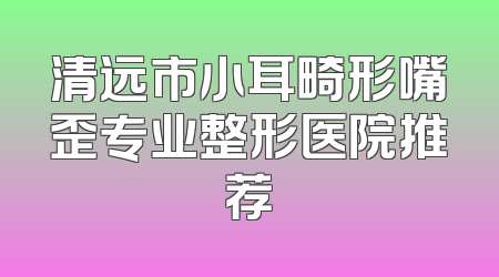 清远市小耳畸形嘴歪专业整形医院推荐