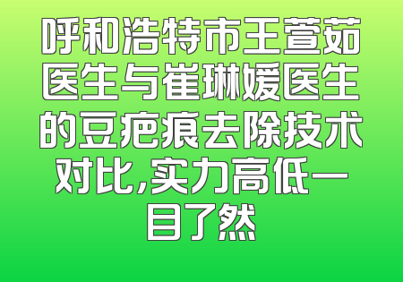呼和浩特市王萱茹医生与崔琳媛医生的豆疤痕去除技术对比，实力高低一目了然