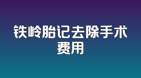 铁岭胎记去除手术费用