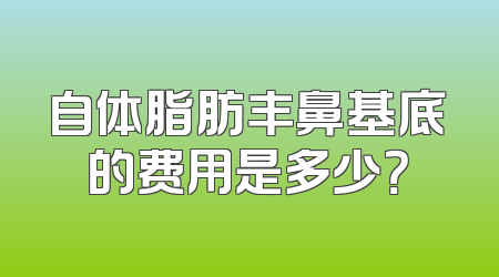 自体脂肪丰鼻基底的费用是多少？