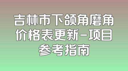 吉林市下颌角磨角价格表更新-项目参考指南
