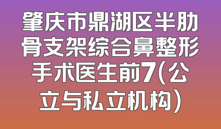 肇庆市鼎湖区半肋骨支架综合鼻整形手术医生前7（公立与私立机构）