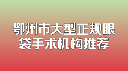 鄂州市大型正规眼袋手术机构推荐