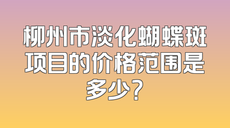 柳州市淡化蝴蝶斑项目的价格范围是多少？