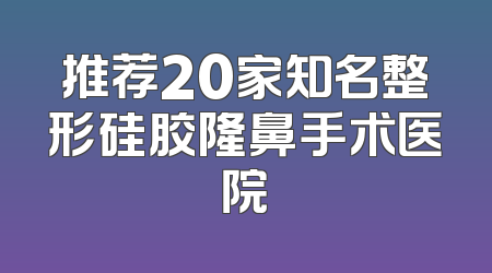 推荐20家知名整形硅胶隆鼻手术医院