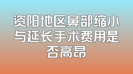 资阳地区鼻部缩小与延长手术费用是否高昂
