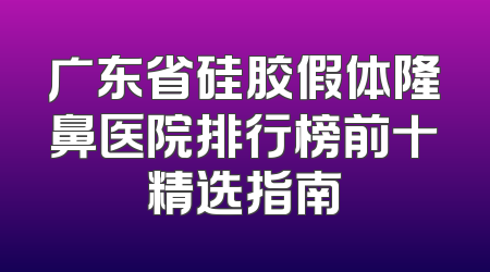 广东省硅胶假体隆鼻医院排行榜前十精选指南