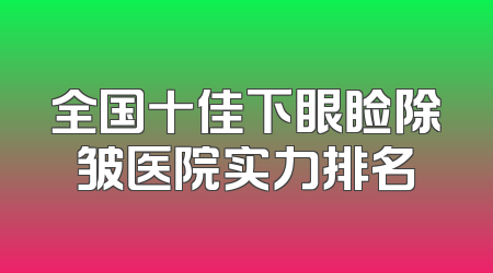 全国十佳下眼睑除皱医院实力排名