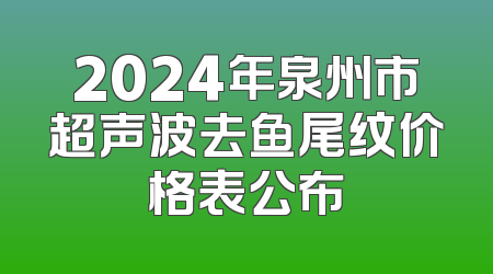 2024年泉州市超声波去鱼尾纹价格表公布