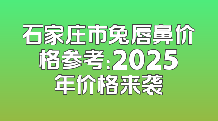 石家庄市兔唇鼻价格参考：2025年价格来袭