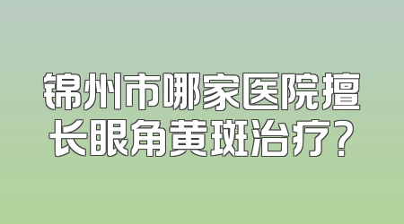 锦州市哪家医院擅长眼角黄斑治疗？