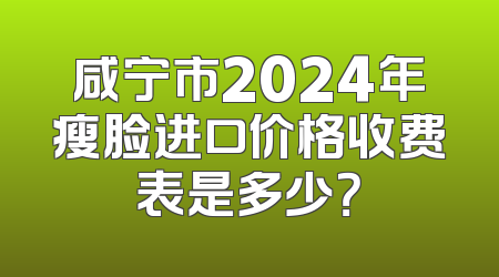 咸宁市2024年瘦脸进口价格收费表是多少？