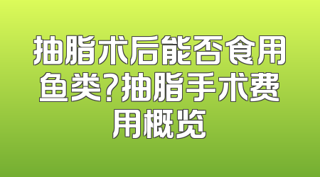 抽脂术后能否食用鱼类？抽脂手术费用概览