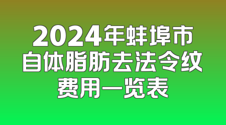 2024年蚌埠市自体脂肪去法令纹费用一览表