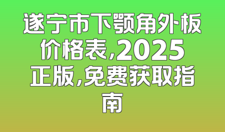 遂宁市下颚角外板价格表，2025正版，免费获取指南