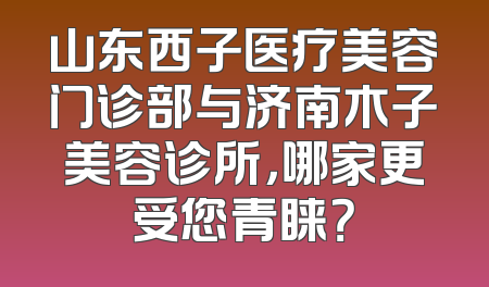 山东西子医疗美容门诊部与济南木子美容诊所，哪家更受您青睐？